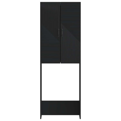 vidaXL Toilet Cabinet HAARLEM Black 66 x 25.5 x 190 cm Engineered Wood