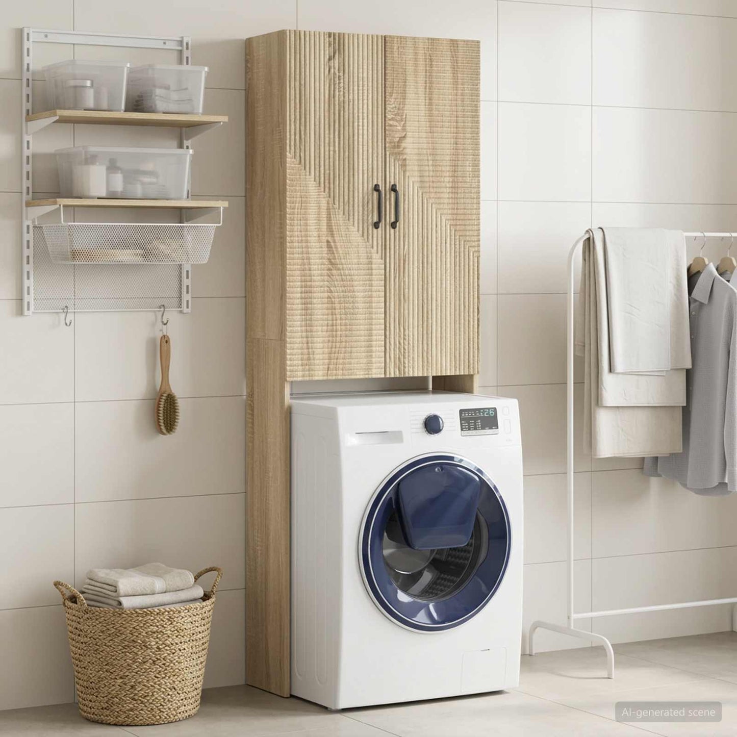 vidaXL Toilet Cabinet HAARLEM Sonoma Oak 66 x 25.5 x 190 cm