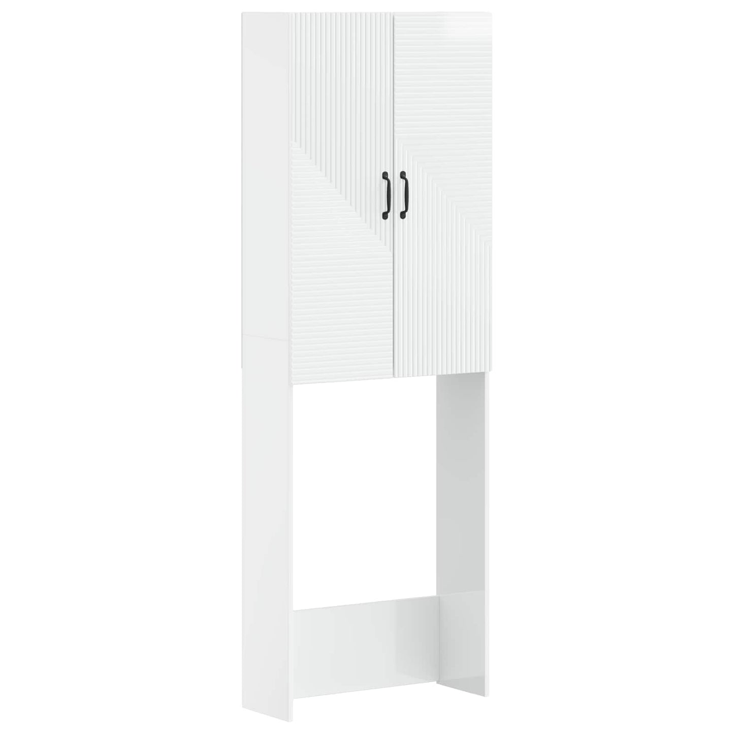 vidaXL Toilet Cabinet HAARLEM High Gloss White 66 x 25.5 x 190 cm
