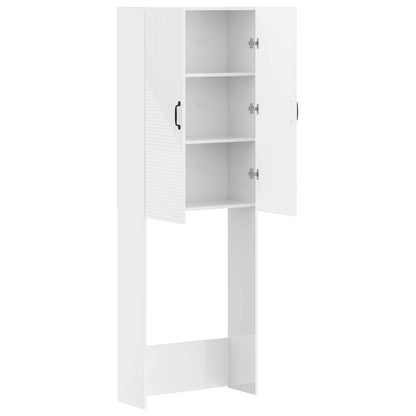 vidaXL Toilet Cabinet HAARLEM High Gloss White 66 x 25.5 x 190 cm