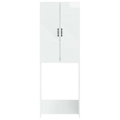 vidaXL Toilet Cabinet HAARLEM High Gloss White 66 x 25.5 x 190 cm