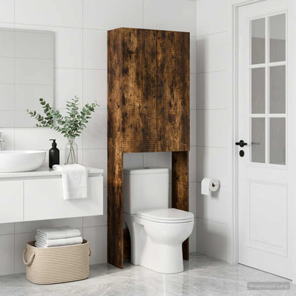 vidaXL Toilet Cabinet HAARLEM Smoked Oak 66 x 25.5 x 190 cm