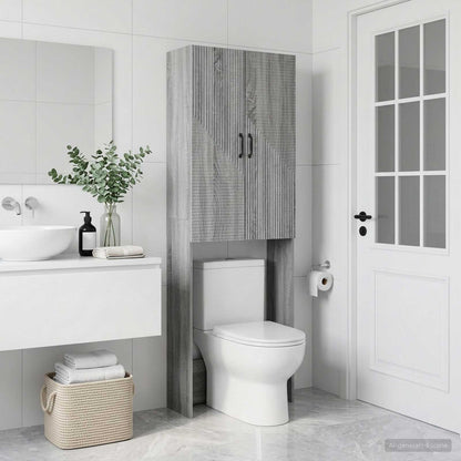 vidaXL Toilet Cabinet HAARLEM Grey Sonoma 66 x 25.5 x 190 cm