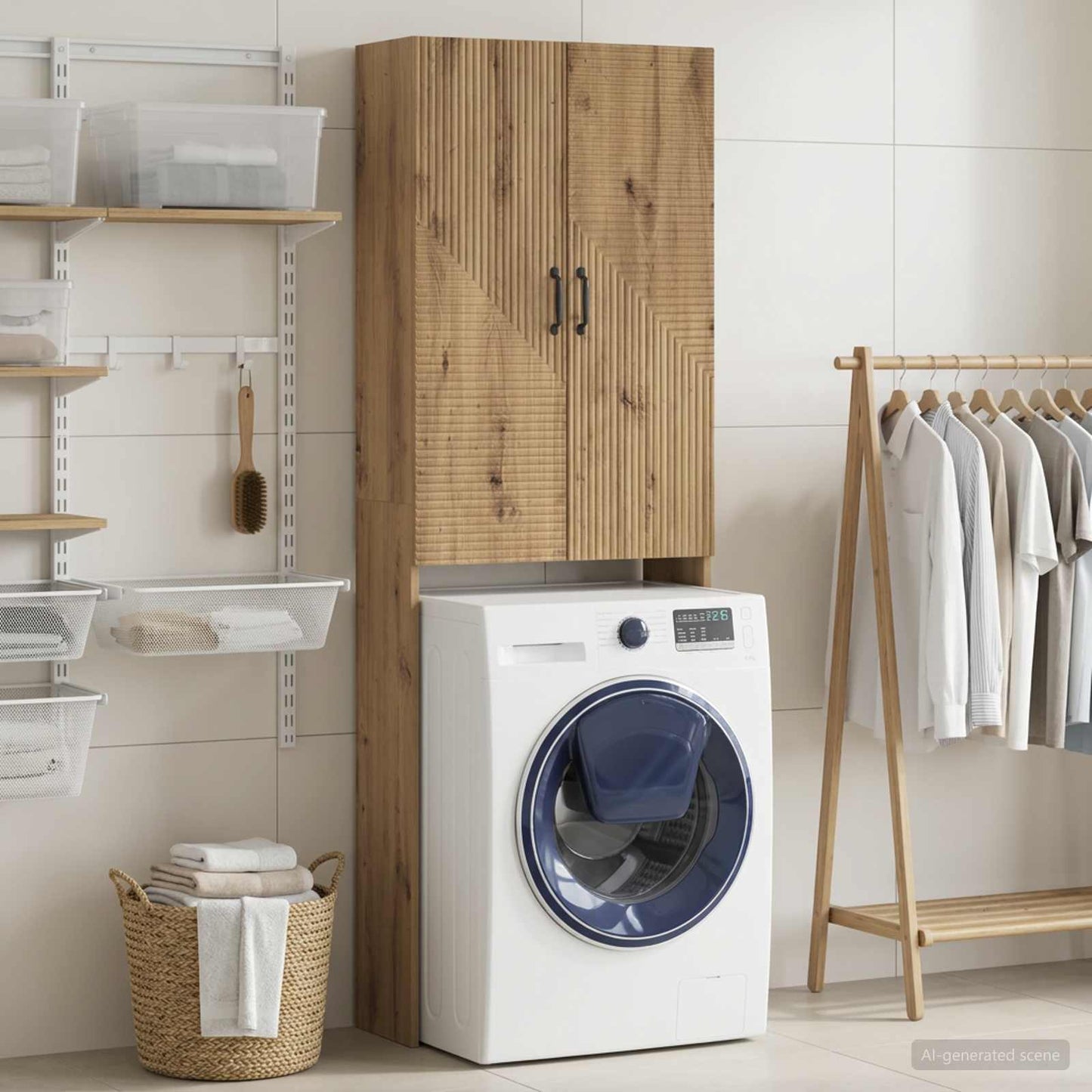 vidaXL Toilet Cabinet HAARLEM Artisan Oak 66 x 25.5 x 190 cm