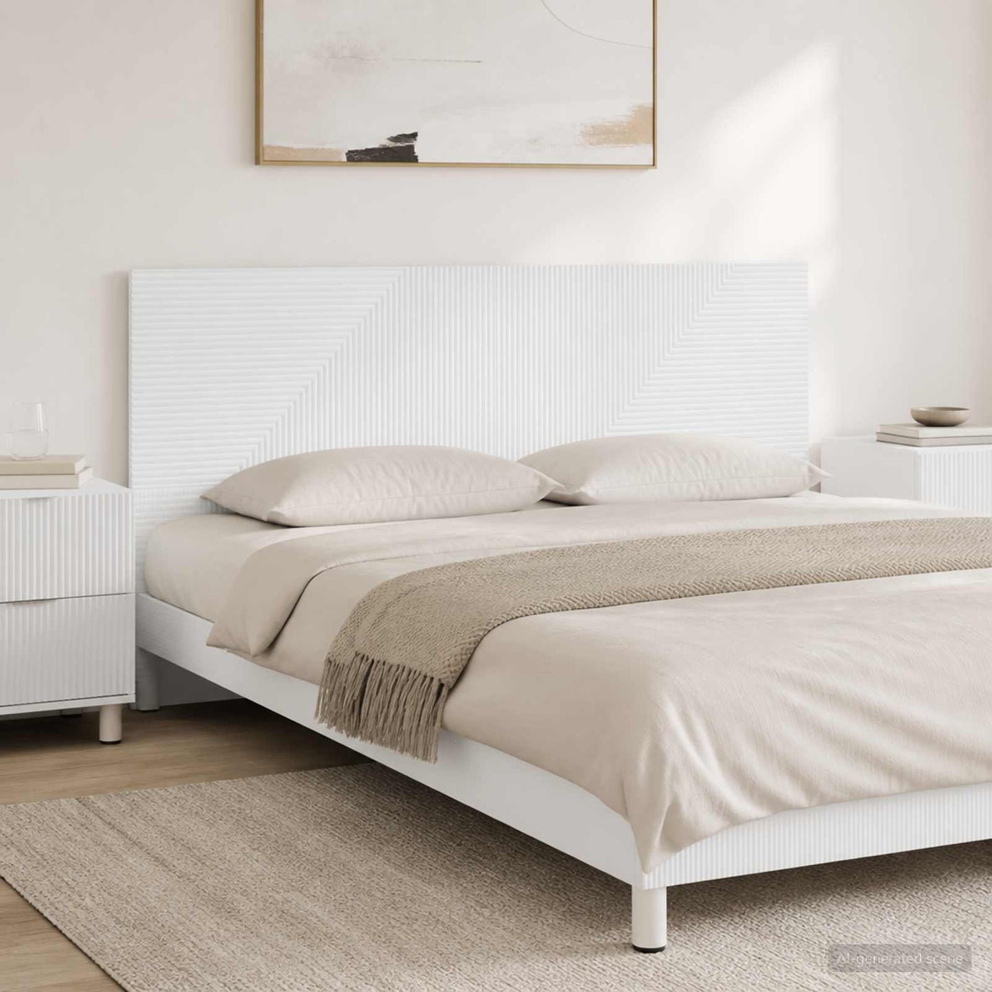 vidaXL Wall-Mounted Headboard HAARLEM White Engineered Wood