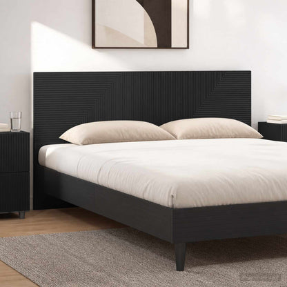 vidaXL Wall-Mounted Headboard HAARLEM Black Engineered Wood