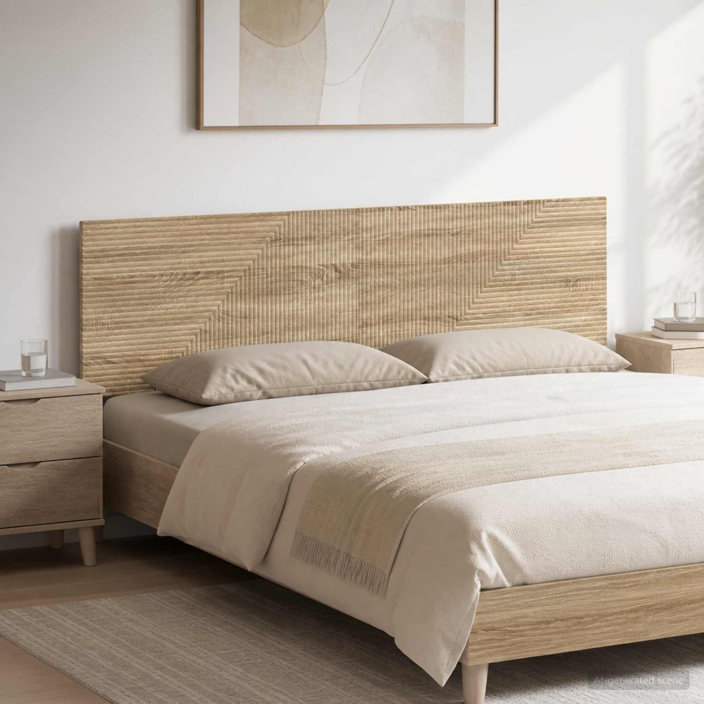 vidaXL Wall-Mounted Headboard HAARLEM Sonoma Oak Engineered Wood