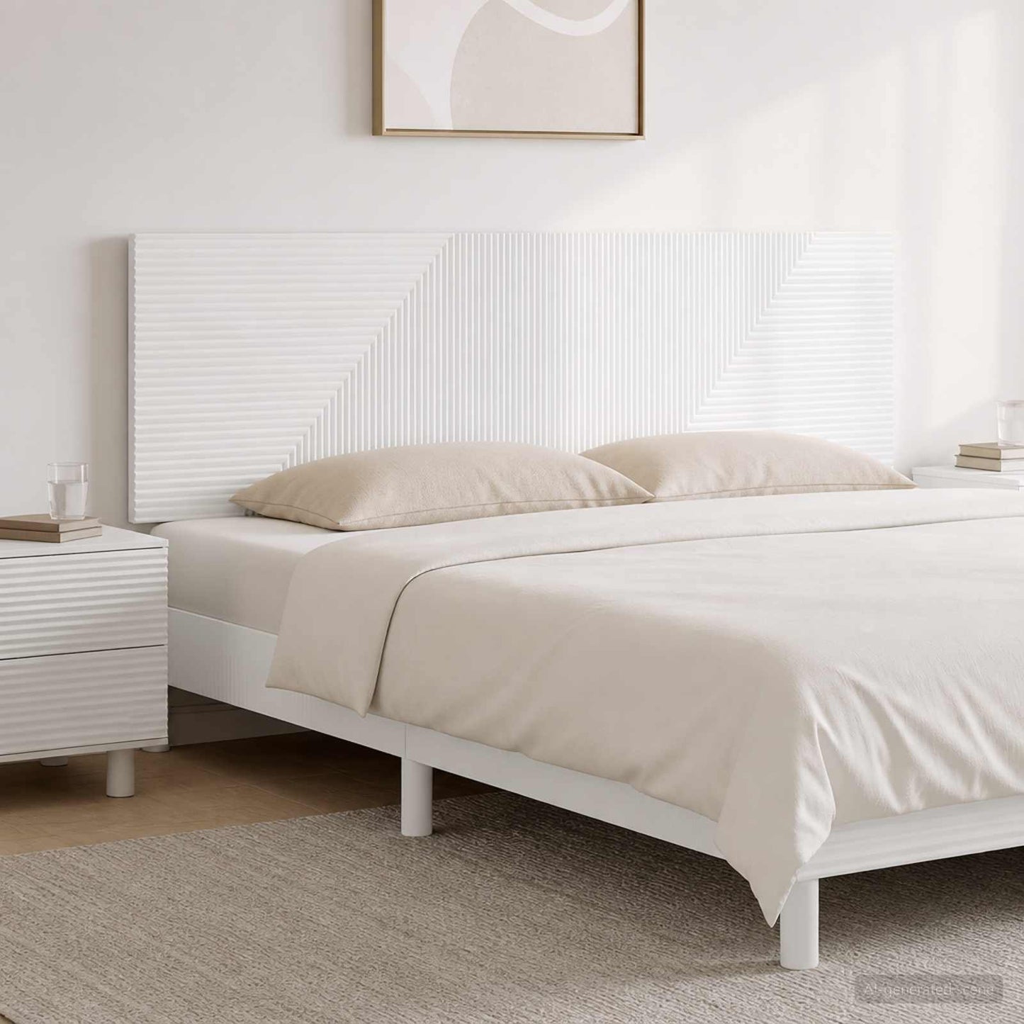 vidaXL Wall-Mounted Headboard HAARLEM High Gloss White Engineered Wood