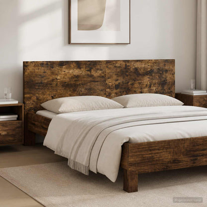 vidaXL Wall-Mounted Headboard HAARLEM Smoked Oak Engineered Wood