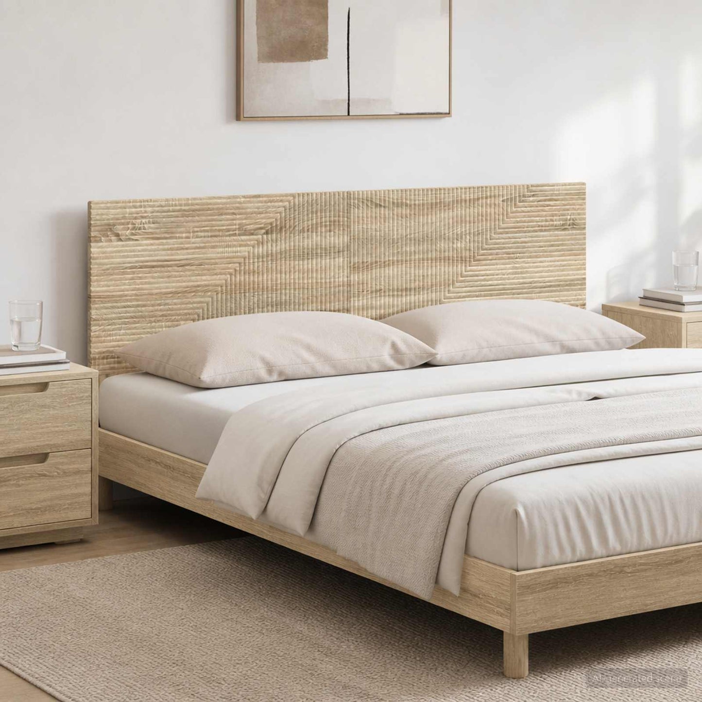 vidaXL Wall-Mounted Headboard HAARLEM Sonoma Oak Engineered Wood