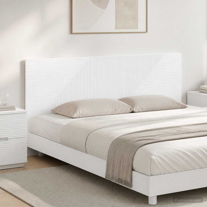 vidaXL Wall-Mounted Headboard HAARLEM High Gloss White Engineered Wood