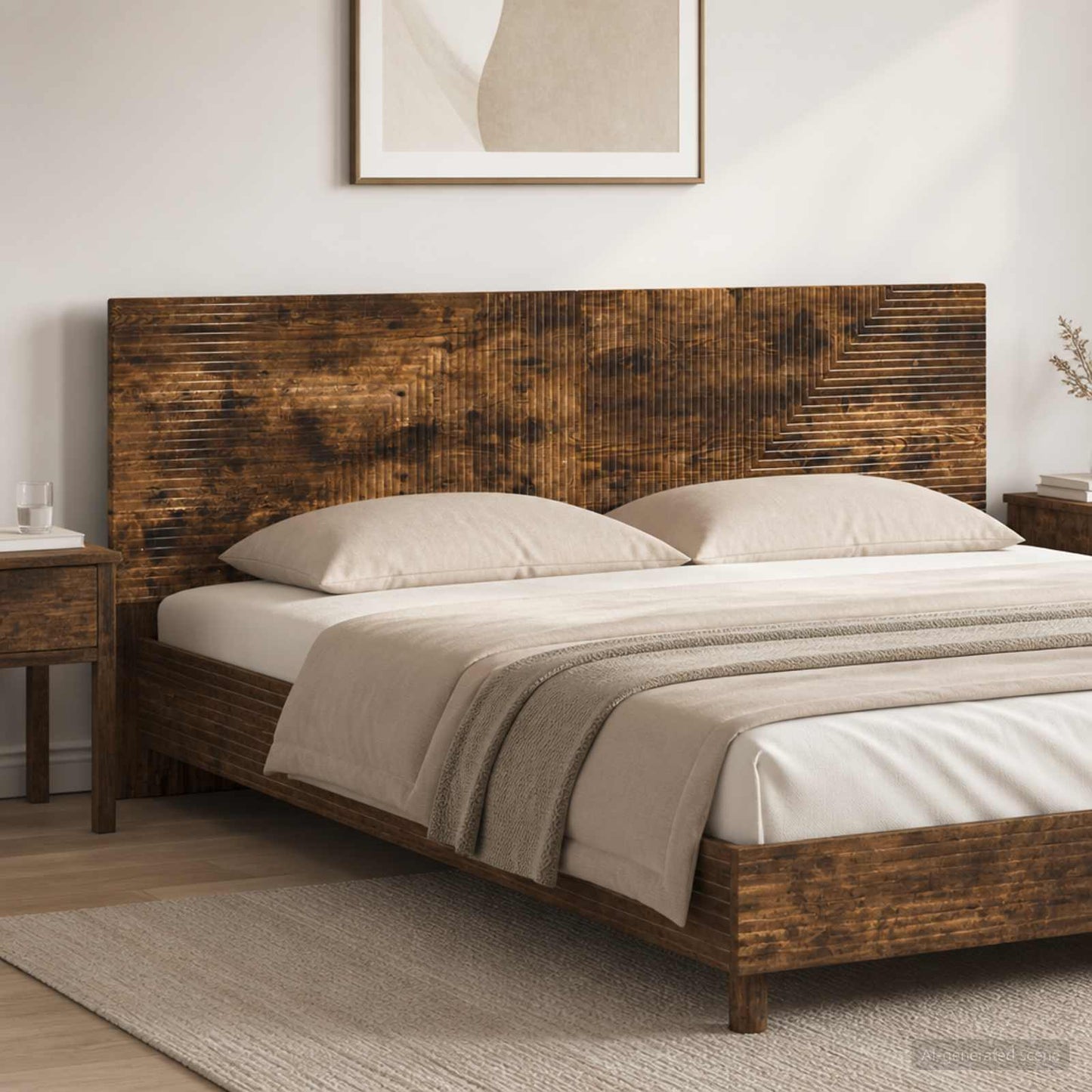 vidaXL Wall-Mounted Headboard HAARLEM Smoked Oak Engineered Wood