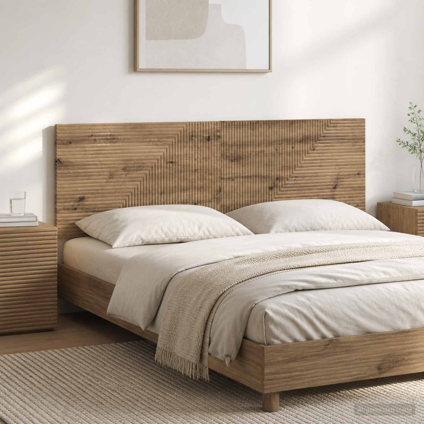vidaXL Wall-Mounted Headboard HAARLEM Artisan Oak Engineered Wood