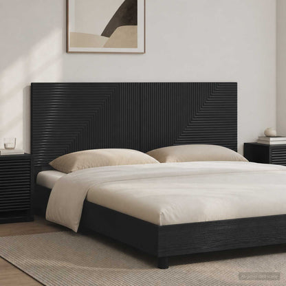 vidaXL Wall-Mounted Headboard HAARLEM Black Engineered Wood