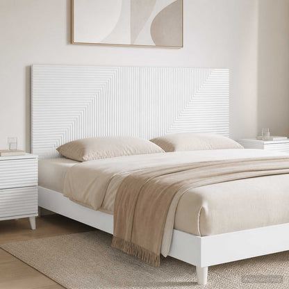 vidaXL Wall-Mounted Headboard HAARLEM High Gloss White Engineered Wood