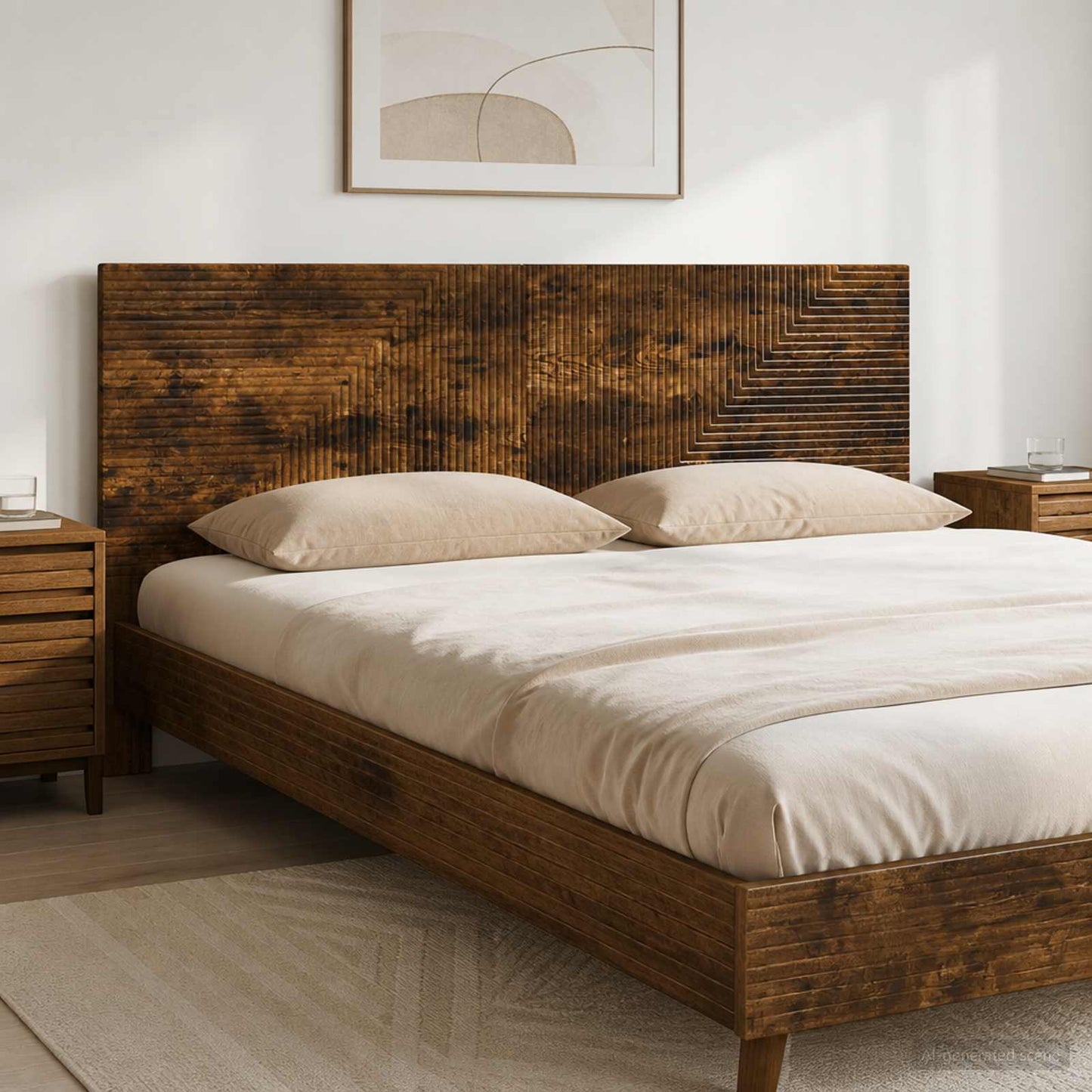 vidaXL Wall-Mounted Headboard HAARLEM Smoked Oak Engineered Wood