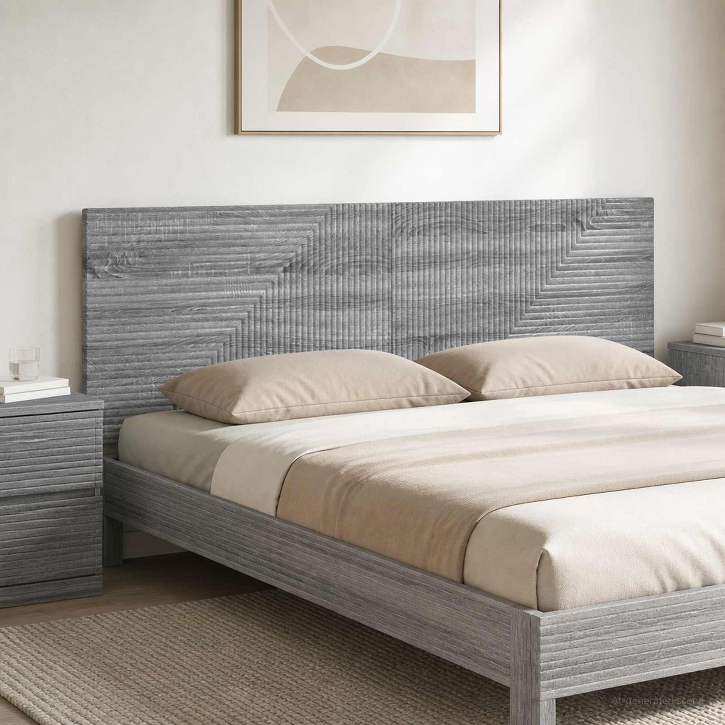 vidaXL Wall-Mounted Headboard HAARLEM Grey Sonoma Engineered Wood