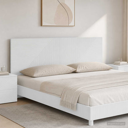 vidaXL Wall-Mounted Headboard HAARLEM White Engineered Wood
