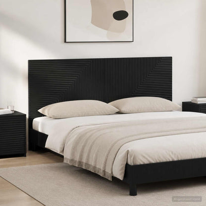 vidaXL Wall-Mounted Headboard HAARLEM Black Engineered Wood