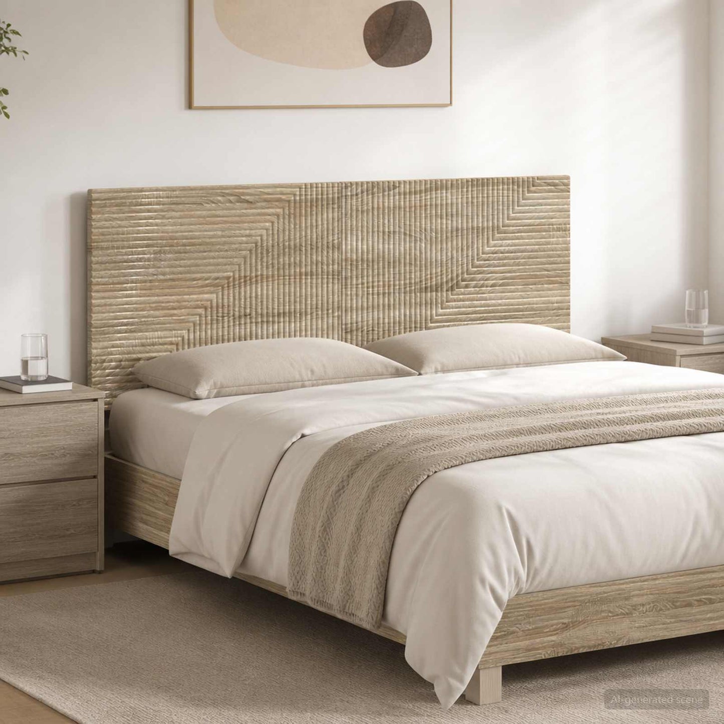 vidaXL Wall-Mounted Headboard HAARLEM Sonoma Oak Engineered Wood