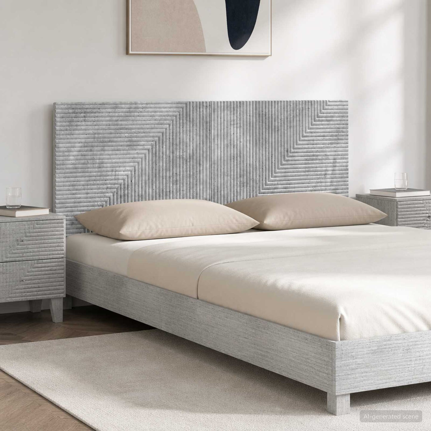 vidaXL Wall-Mounted Headboard HAARLEM Concrete Grey Engineered Wood