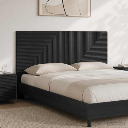 vidaXL Wall-Mounted Headboard HAARLEM Black Engineered Wood