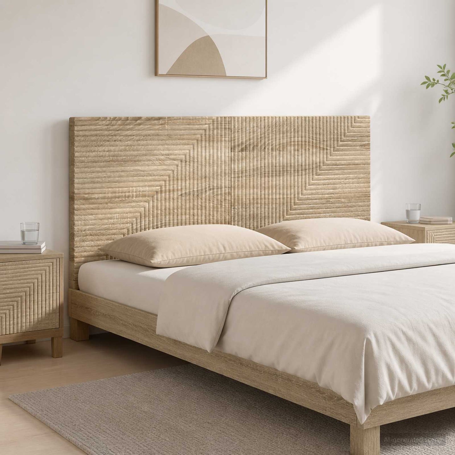 vidaXL Wall-Mounted Headboard HAARLEM Sonoma Oak Engineered Wood