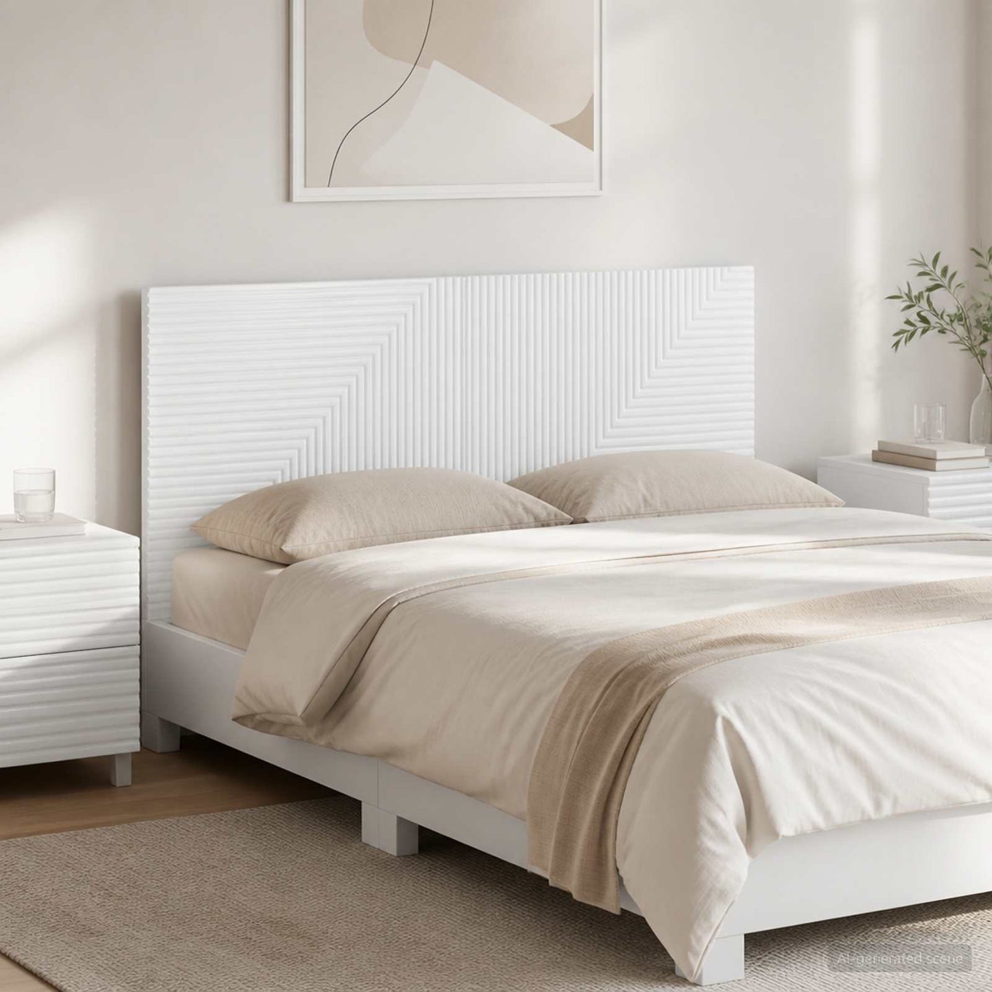 vidaXL Wall-Mounted Headboard HAARLEM High Gloss White Engineered Wood
