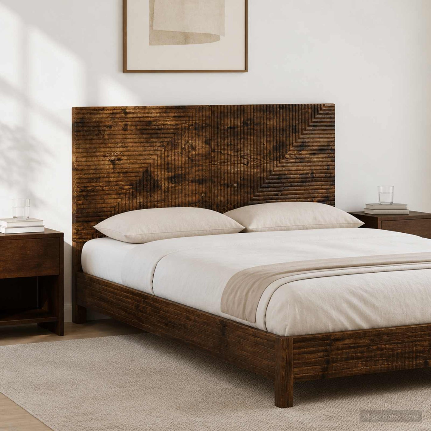 vidaXL Wall-Mounted Headboard HAARLEM Smoked Oak Engineered Wood
