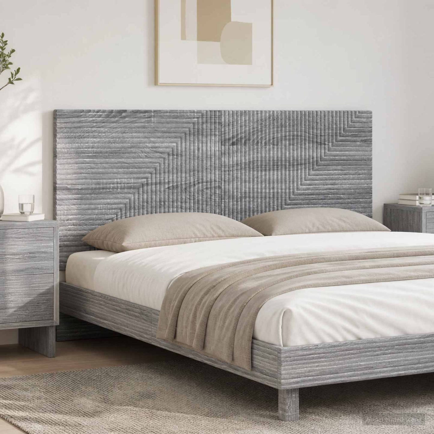vidaXL Wall-Mounted Headboard HAARLEM Grey Sonoma Engineered Wood