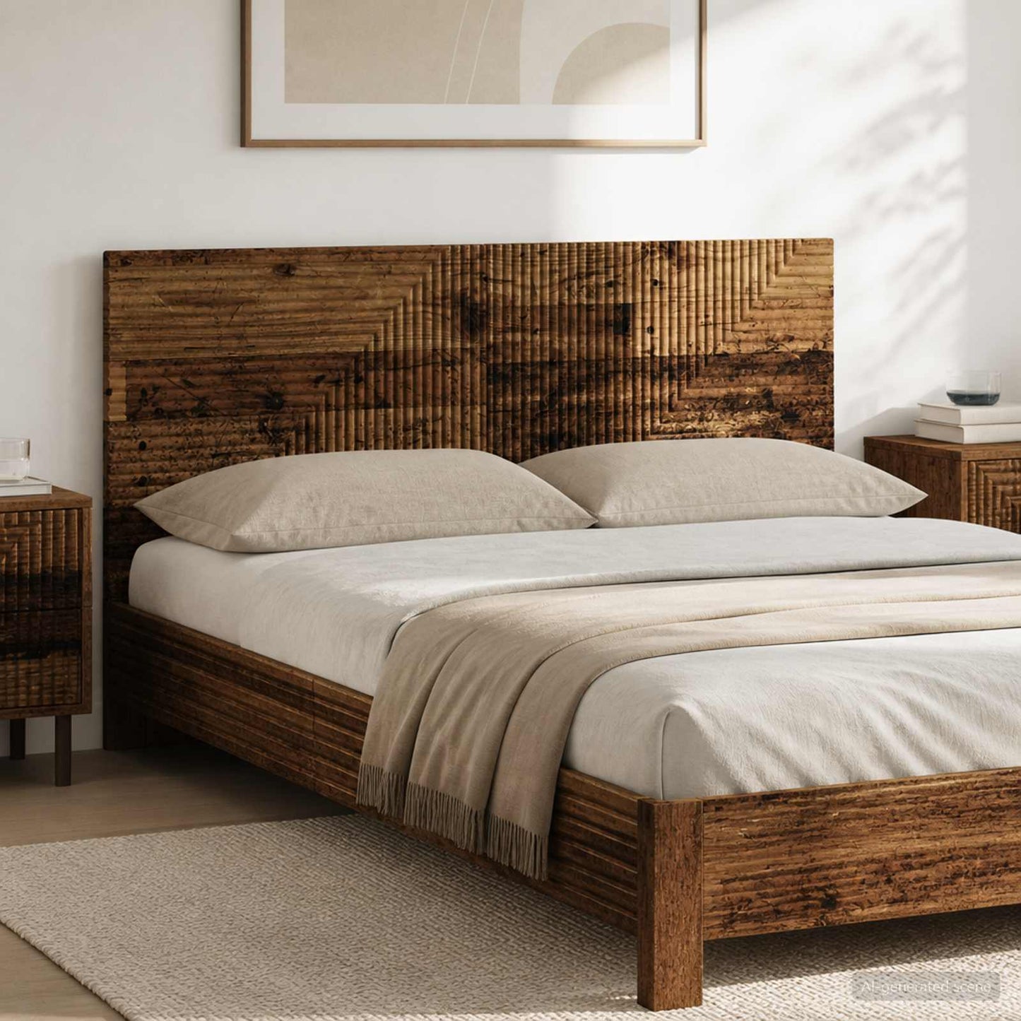 vidaXL Wall-Mounted Headboard HAARLEM Old Wood Engineered Wood
