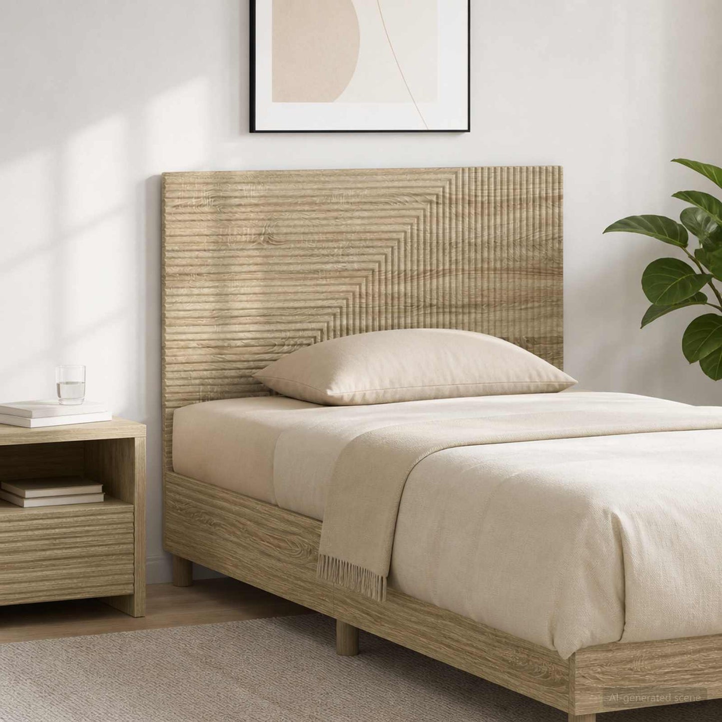 vidaXL Wall-Mounted Headboard HAARLEM Sonoma Oak Engineered Wood