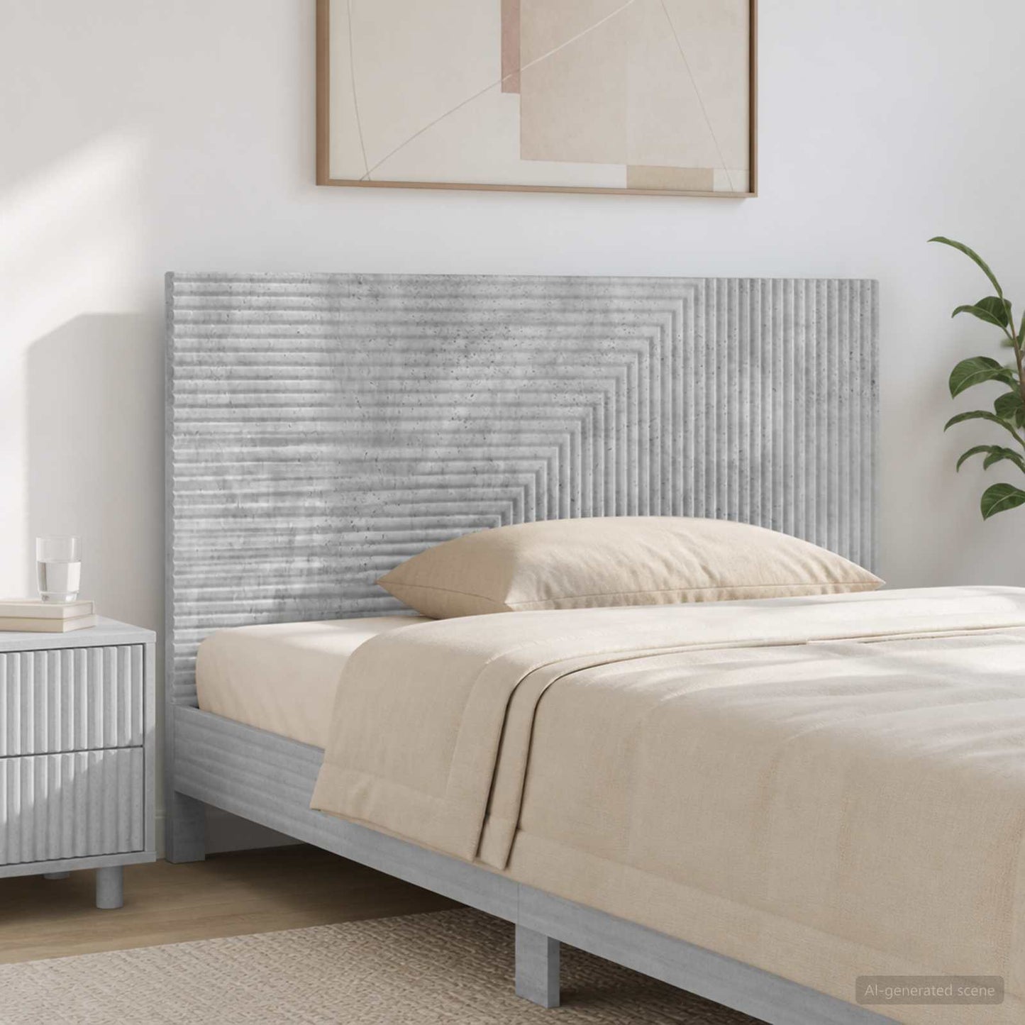 vidaXL Wall-Mounted Headboard HAARLEM Concrete Grey Engineered Wood