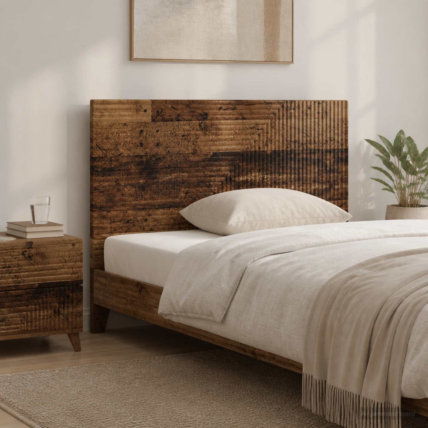 vidaXL Wall-Mounted Headboard HAARLEM Old Wood Engineered Wood