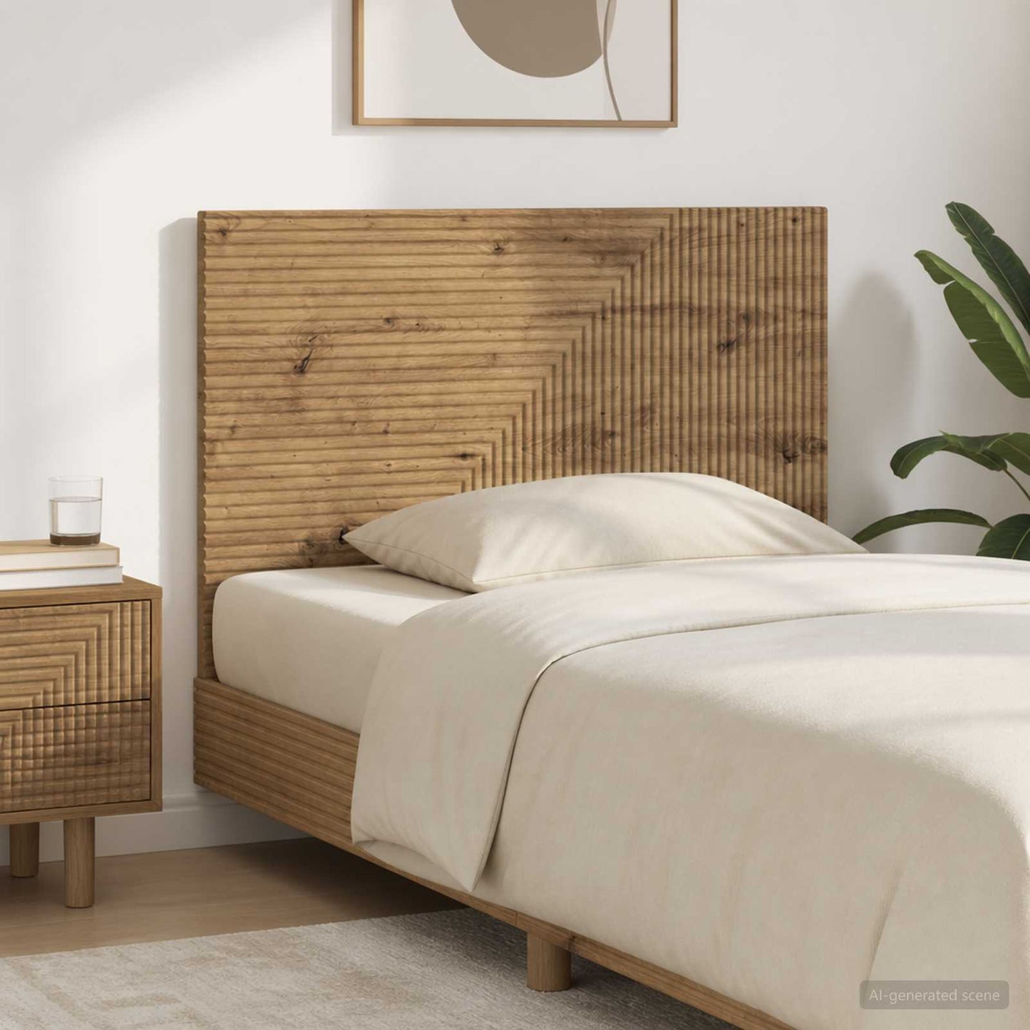 vidaXL Wall-Mounted Headboard HAARLEM Artisan Oak Engineered Wood