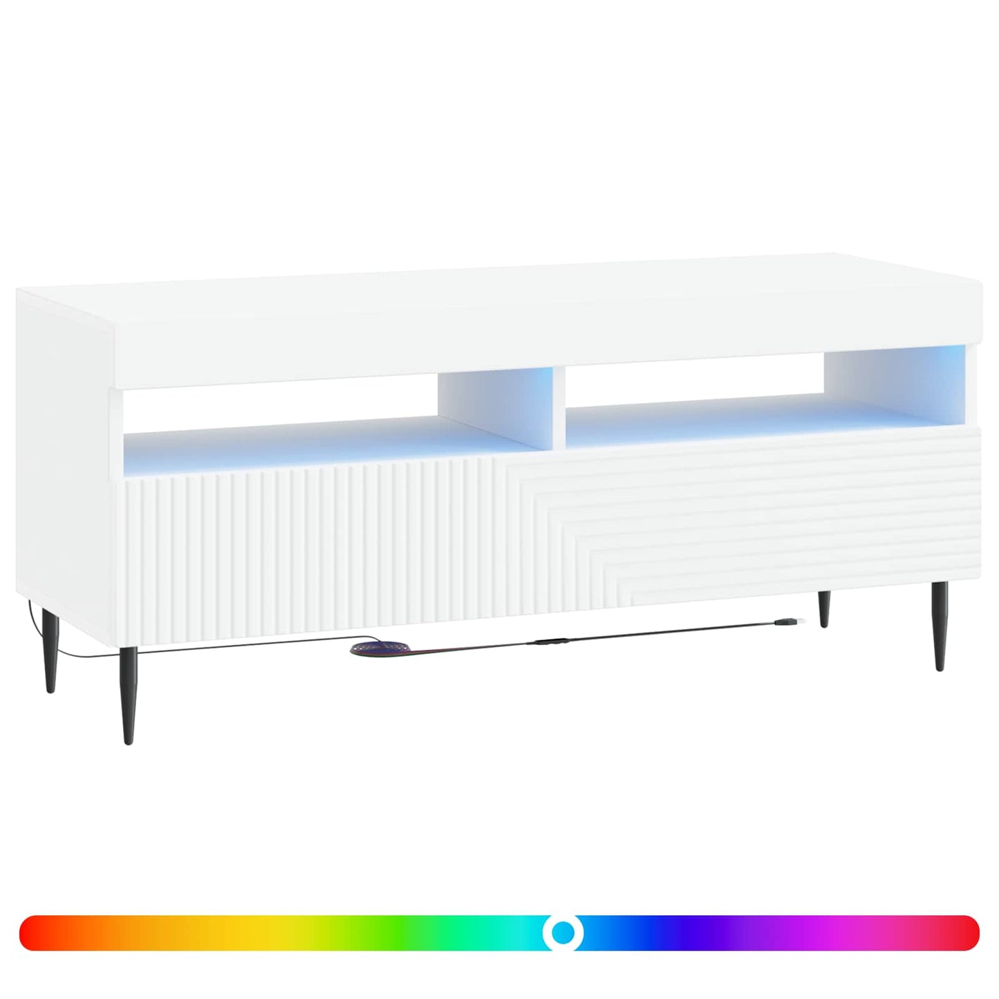 vidaXL LED TV Cabinet White Engineered Wood