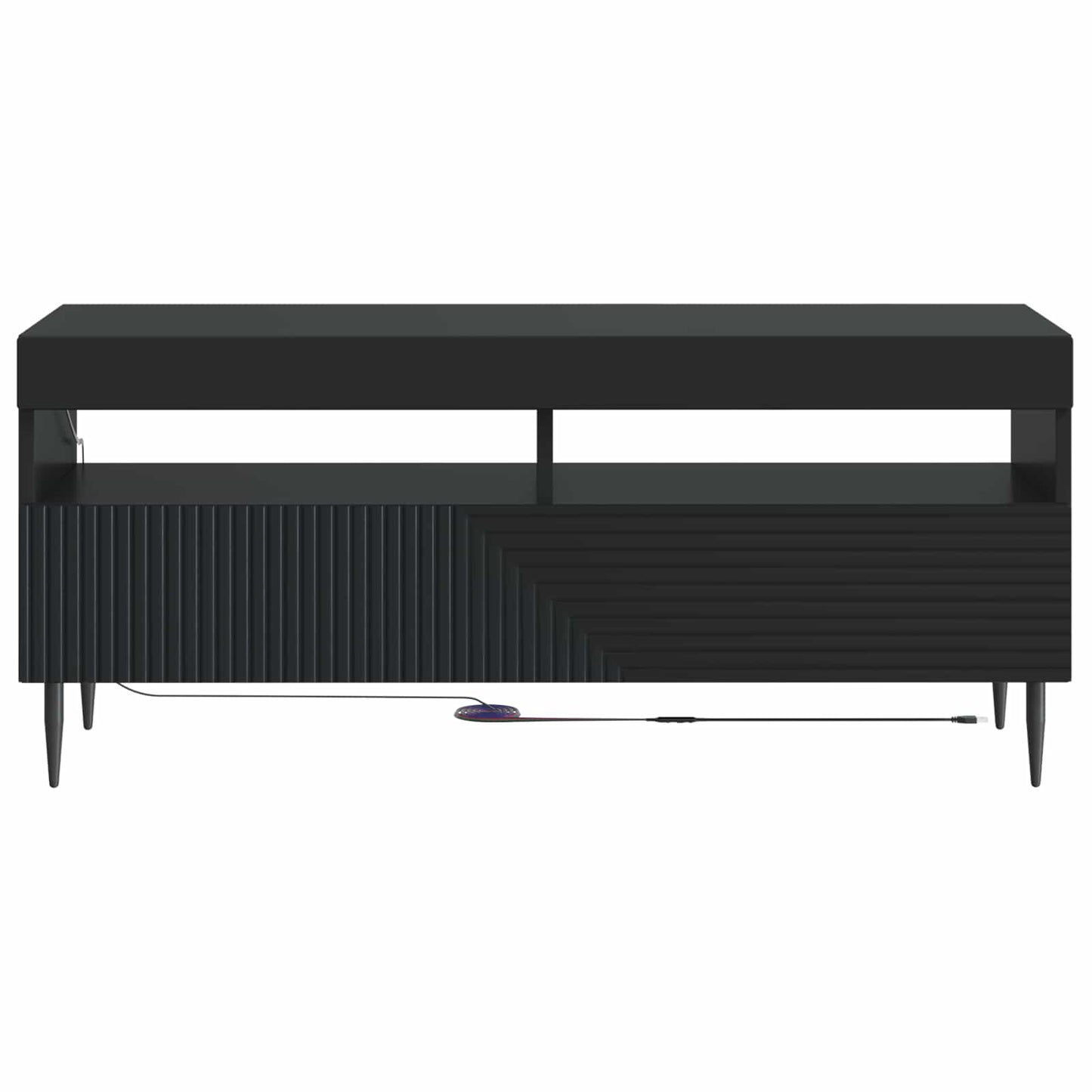 vidaXL LED TV Cabinet Black Engineered Wood