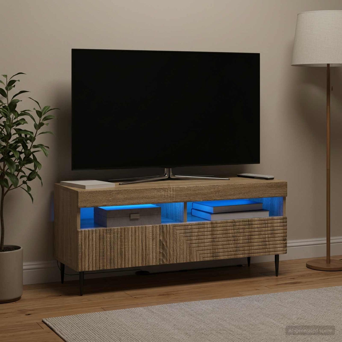 vidaXL LED TV Cabinet Sonoma Oak Engineered Wood