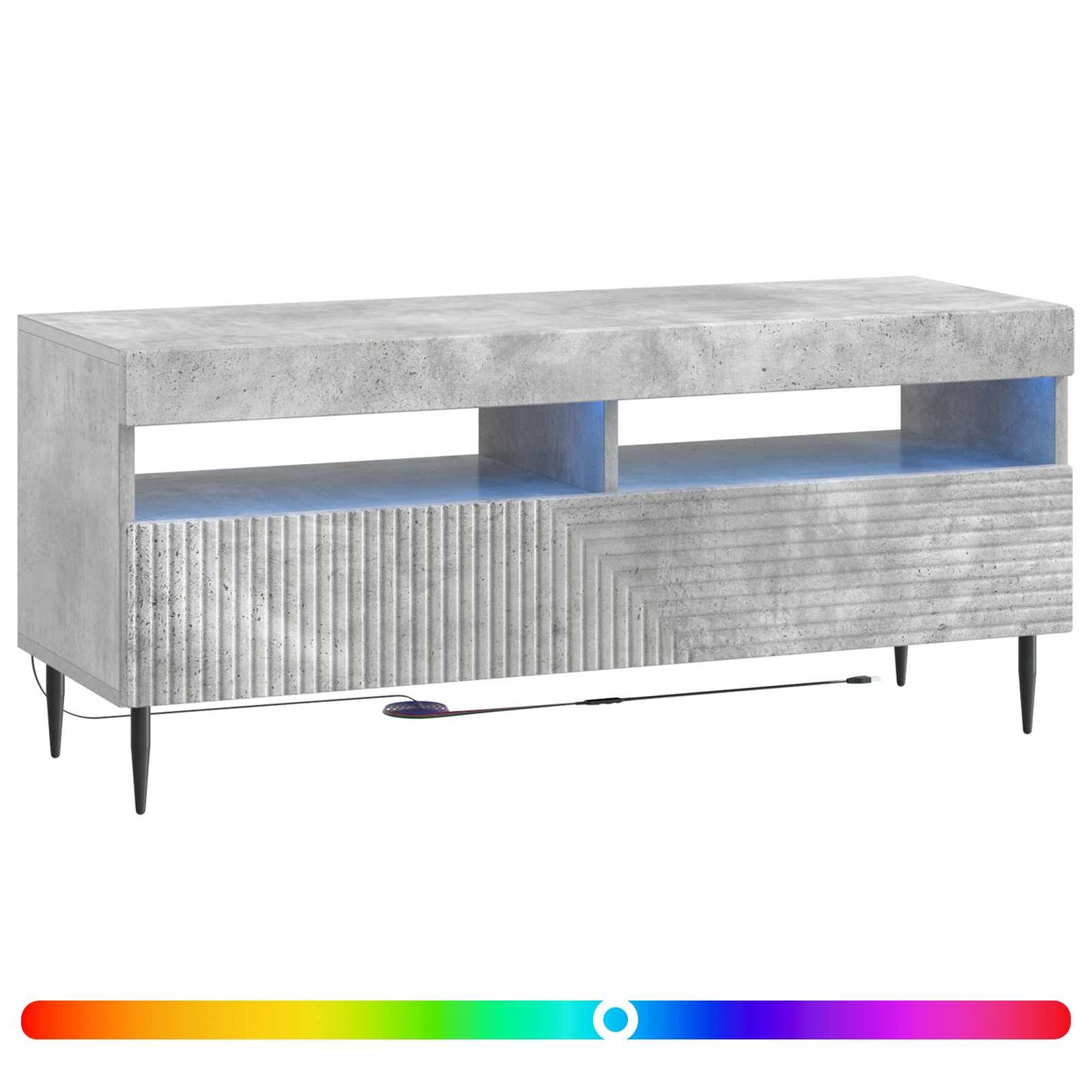 vidaXL LED TV Cabinet Concrete Grey Engineered Wood