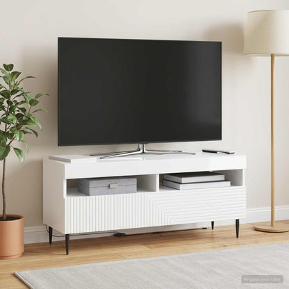 vidaXL LED TV Cabinet High Gloss White Engineered Wood