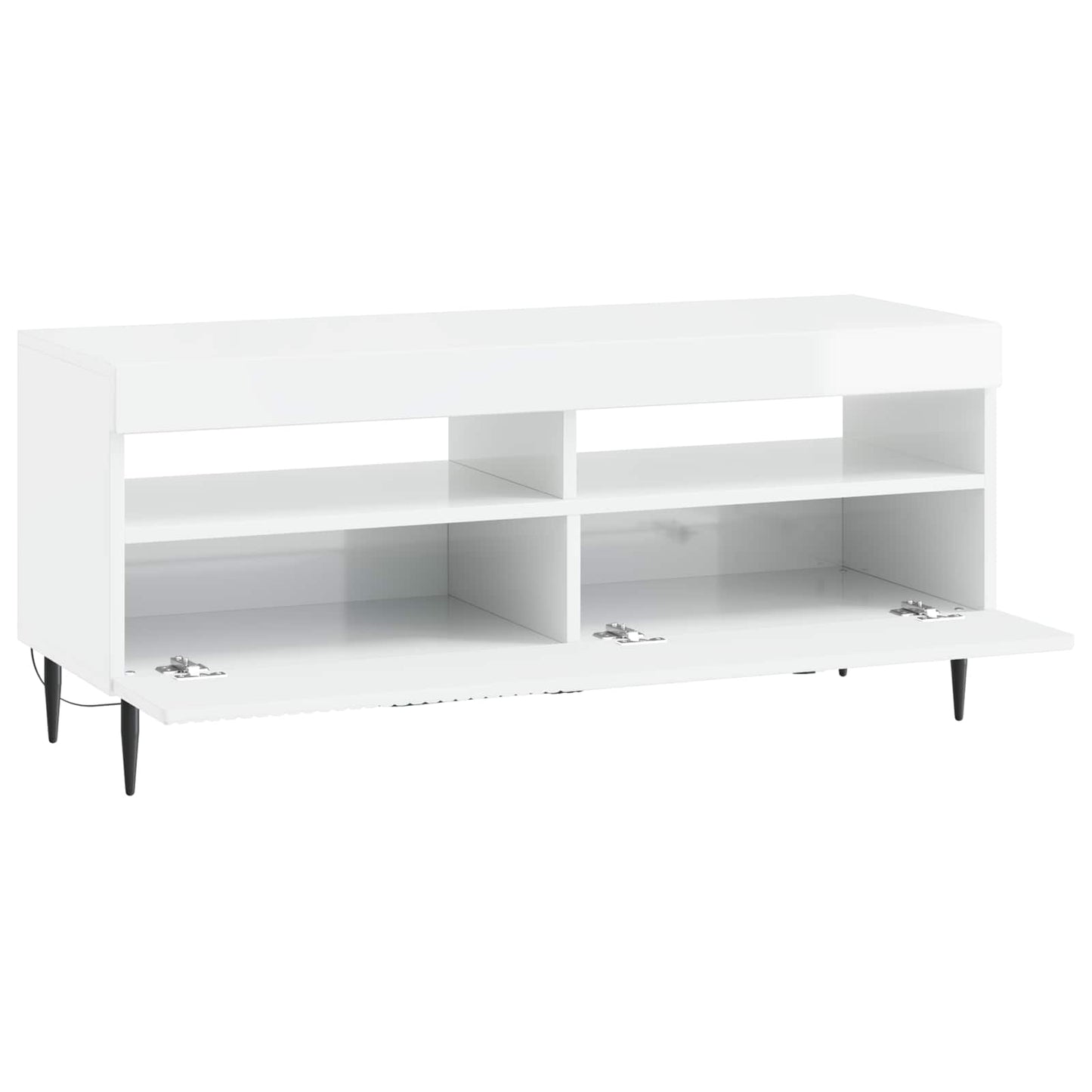 vidaXL LED TV Cabinet High Gloss White Engineered Wood