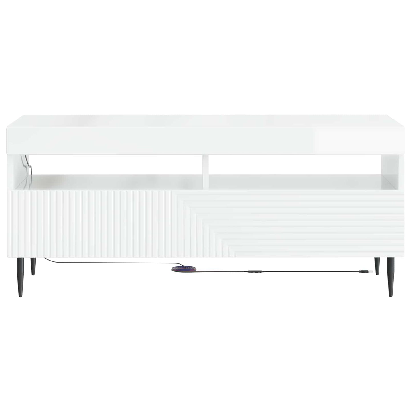 vidaXL LED TV Cabinet High Gloss White Engineered Wood