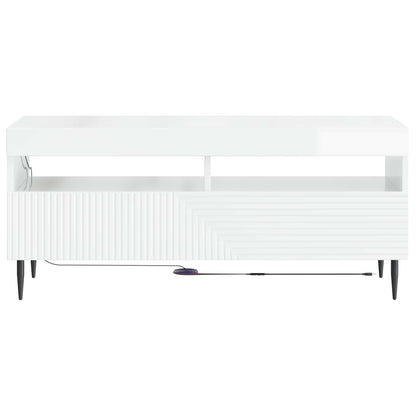 vidaXL LED TV Cabinet High Gloss White Engineered Wood