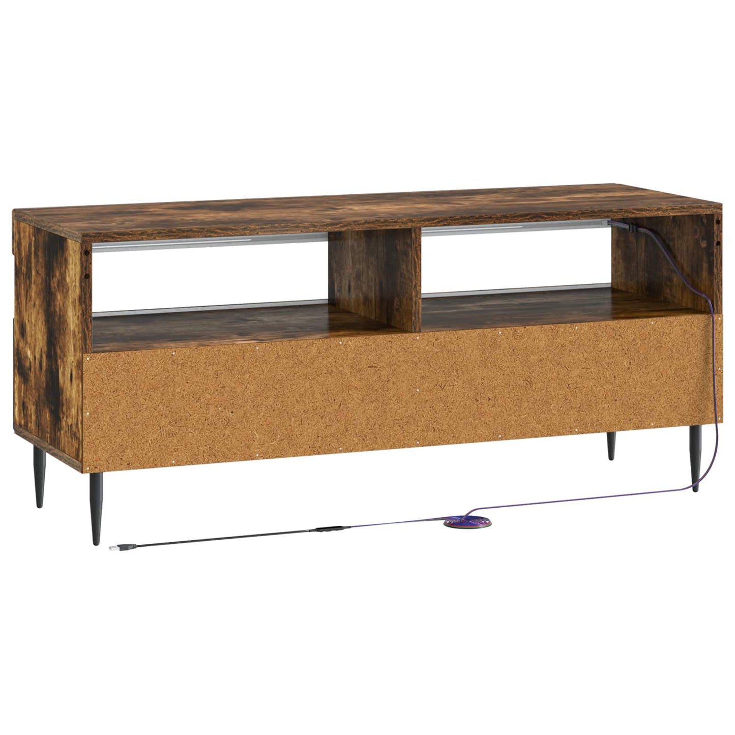 vidaXL LED TV Cabinet Smoked Oak Engineered Wood