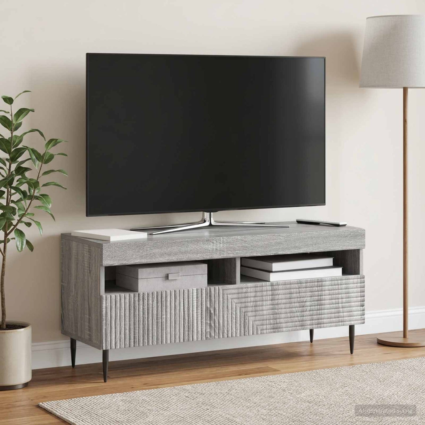 vidaXL LED TV Cabinet Grey Sonoma Engineered Wood