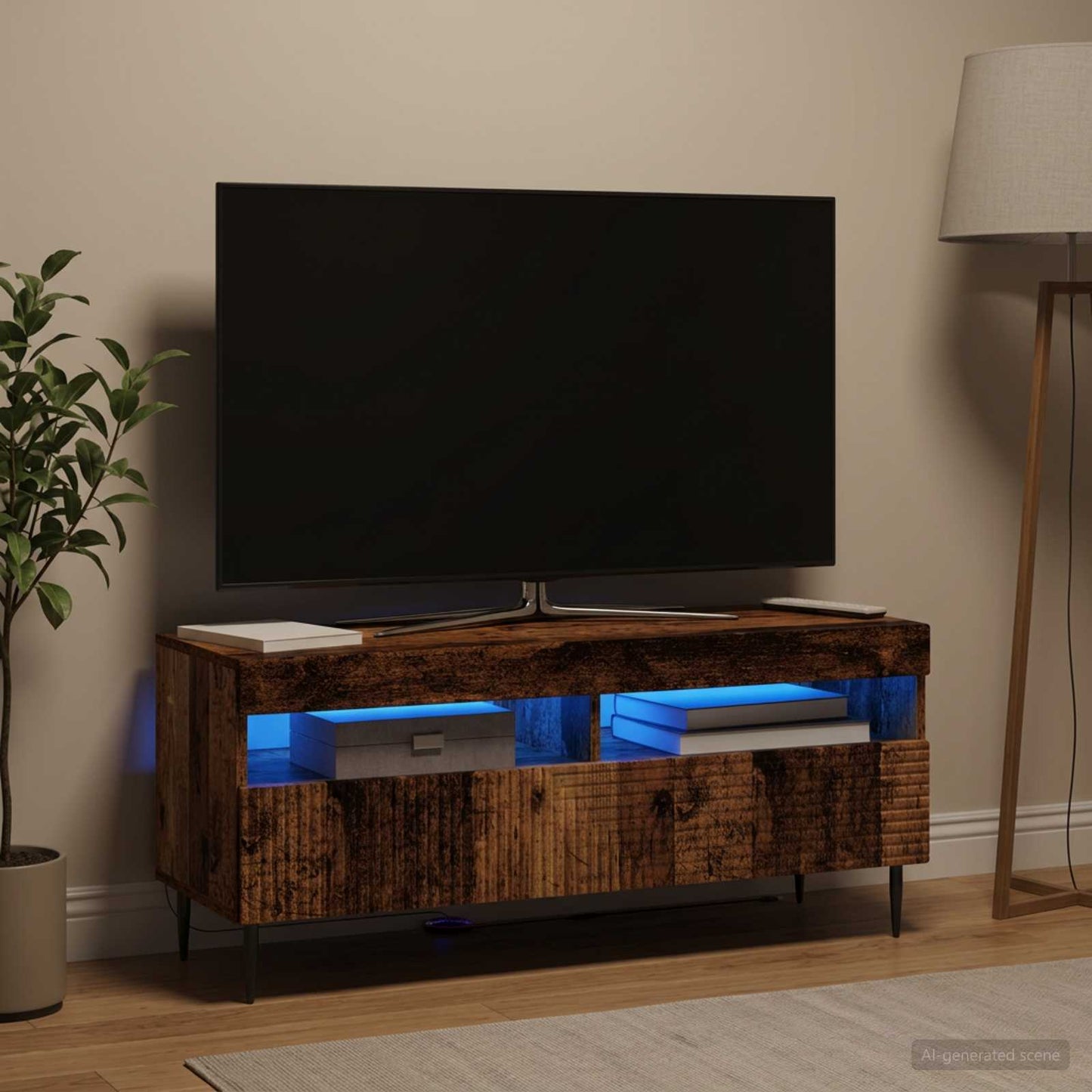 vidaXL LED TV Cabinet Old Wood Engineered Wood