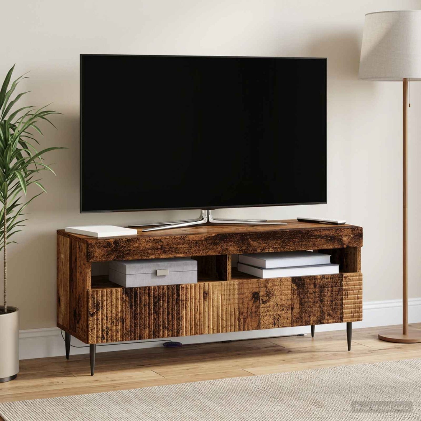 vidaXL LED TV Cabinet Old Wood Engineered Wood