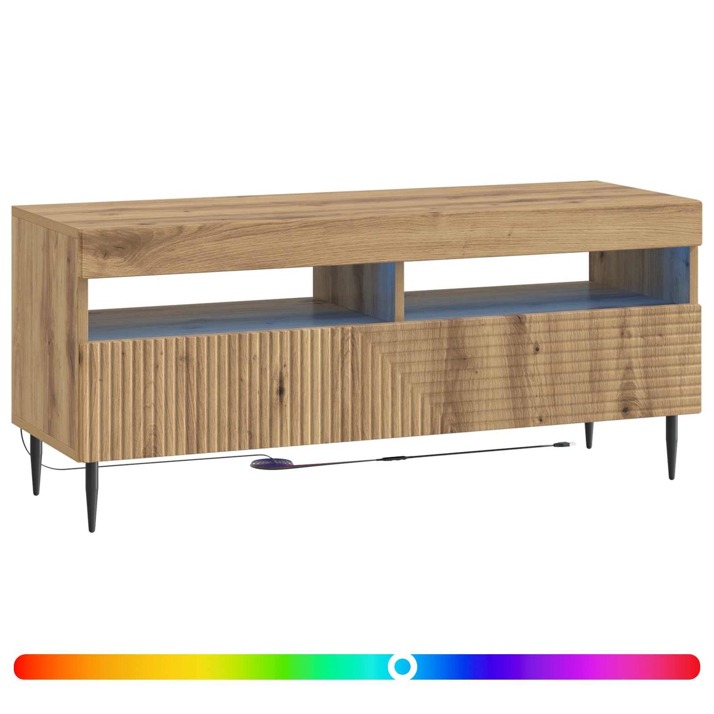 vidaXL LED TV Cabinet Artisan Oak Engineered Wood