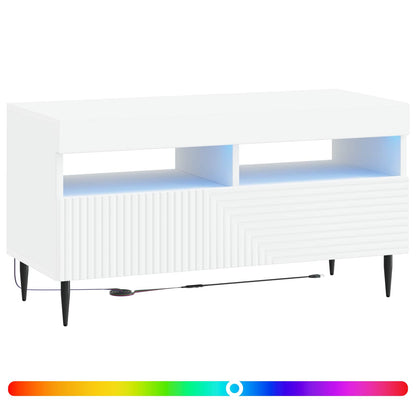 vidaXL LED TV Cabinet White Engineered Wood