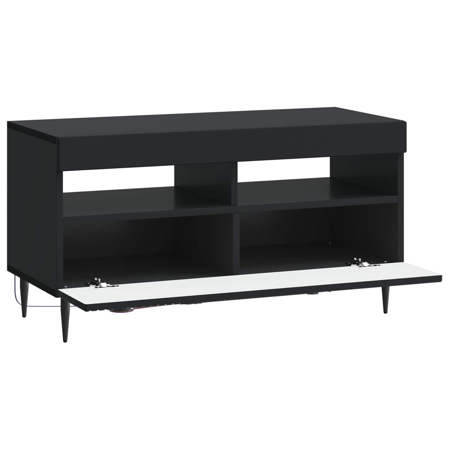 vidaXL LED TV Cabinet Black Engineered Wood
